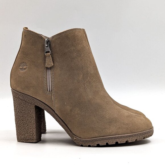 Timberland Women Tillson Lug Sole Light Taupe Nubuck Ankle Boots size 8.5 - Picture 9 of 12